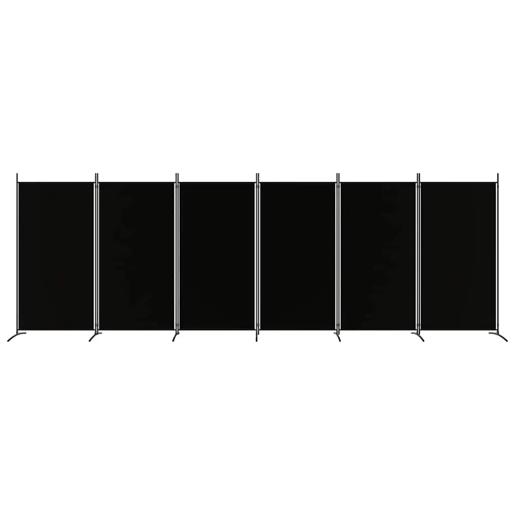 6-Panel Black Foldable Room Divider