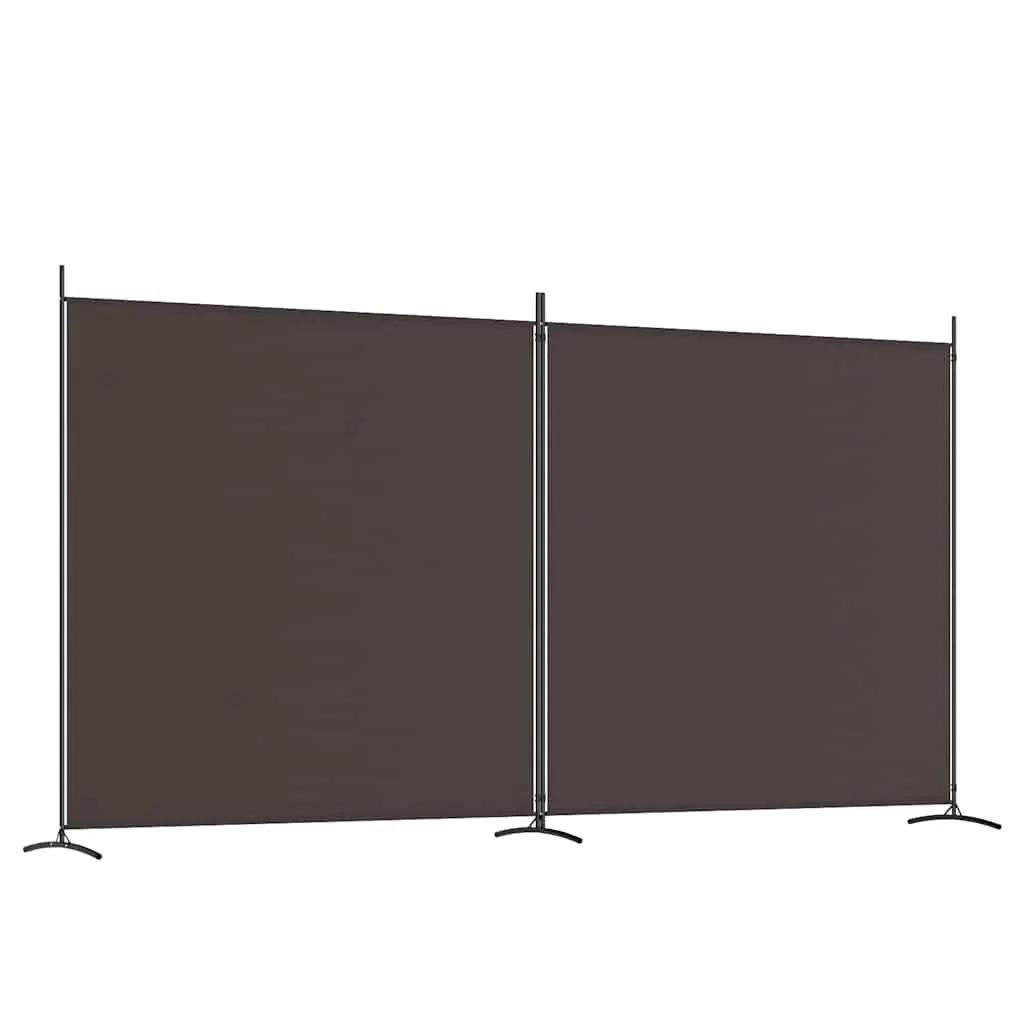 2-Panel Room Divider Screen for Living Room Brown Foldable Privacy Separator 348 x 180 cm