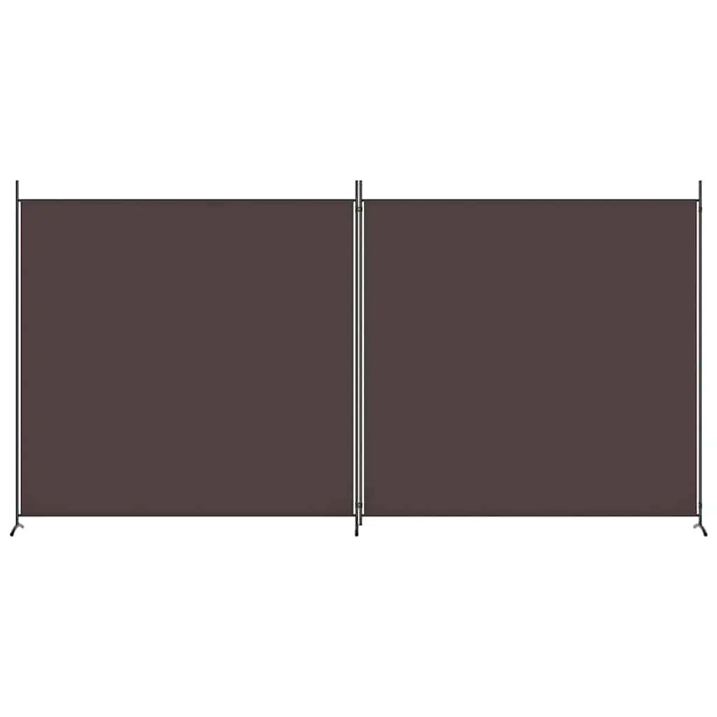 2-Panel Room Divider Screen for Living Room Brown Foldable Privacy Separator 348 x 180 cm