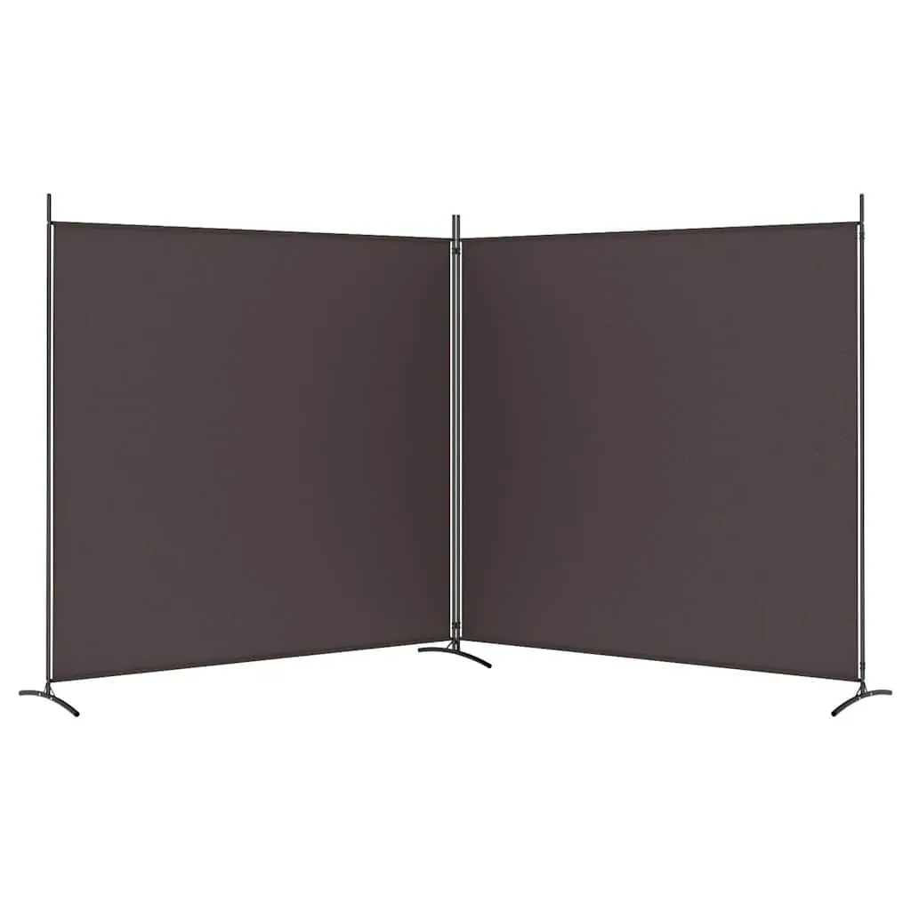 2-Panel Room Divider Screen for Living Room Brown Foldable Privacy Separator 348 x 180 cm