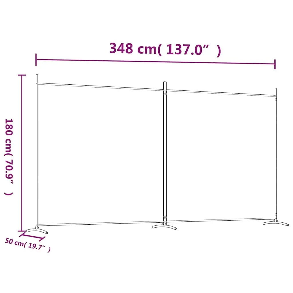 2-Panel Room Divider with Breathable Fabric