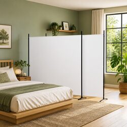 3-Panel Room Divider Dimensions: 525 x 180 cm - White