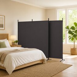Specifications for 3-Panel Room Divider - Brown Fabric