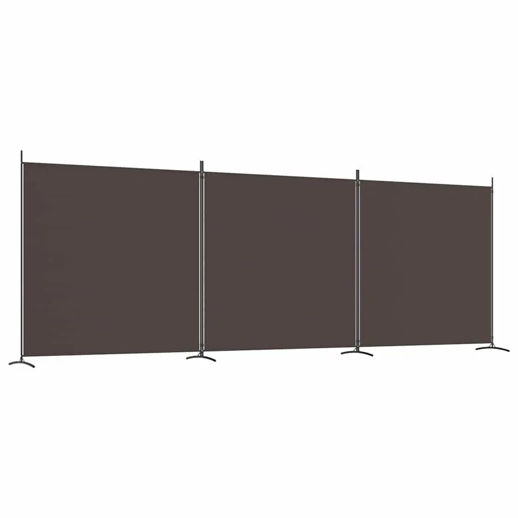 Room Divider 3 Panel Folding Screen Privacy Partition Brown Fabric Separator