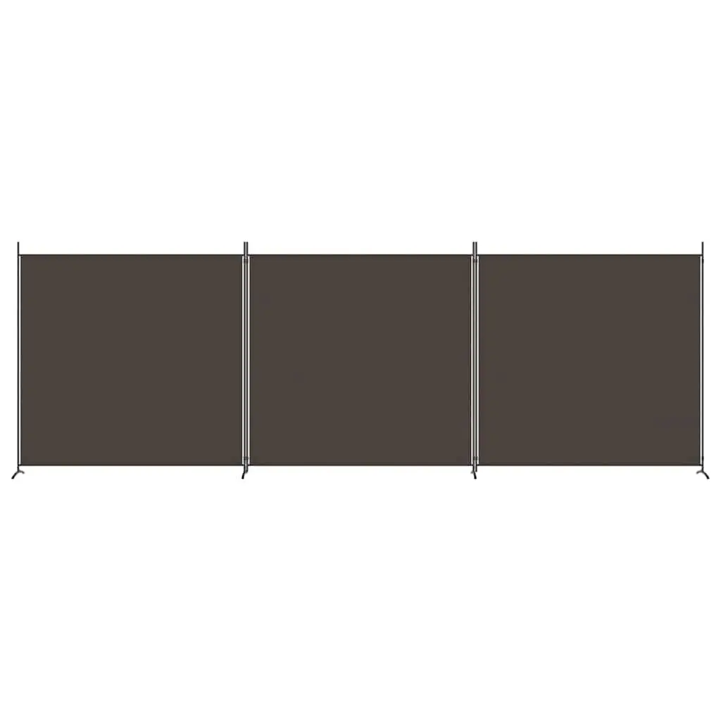 Room Divider 3 Panel Folding Screen Privacy Partition Brown Fabric Separator