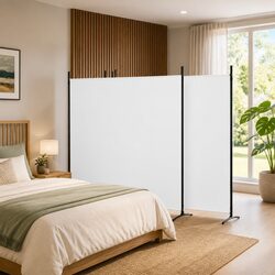 Specifications of 4-Panel White Fabric Room Divider