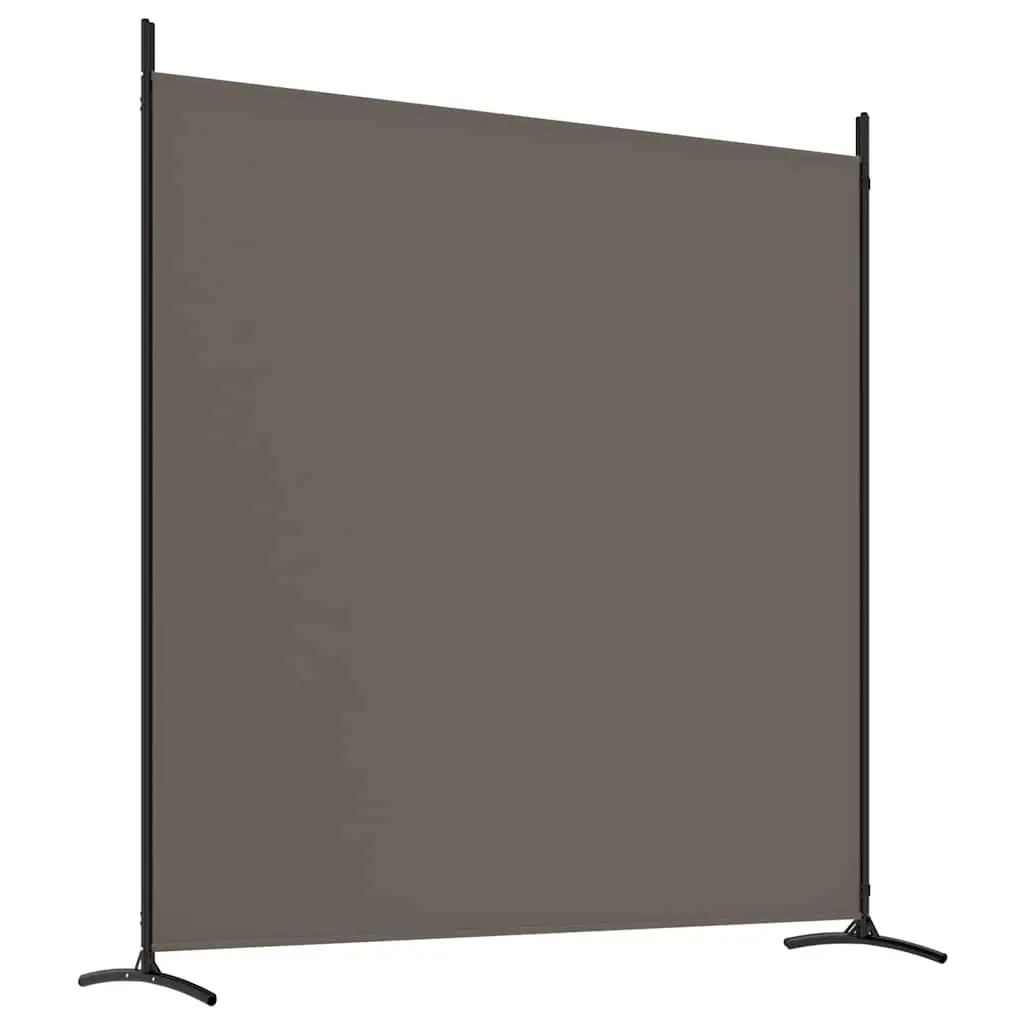 4-Panel Room Divider Anthracite Fabric Folding Screen Privacy Partition