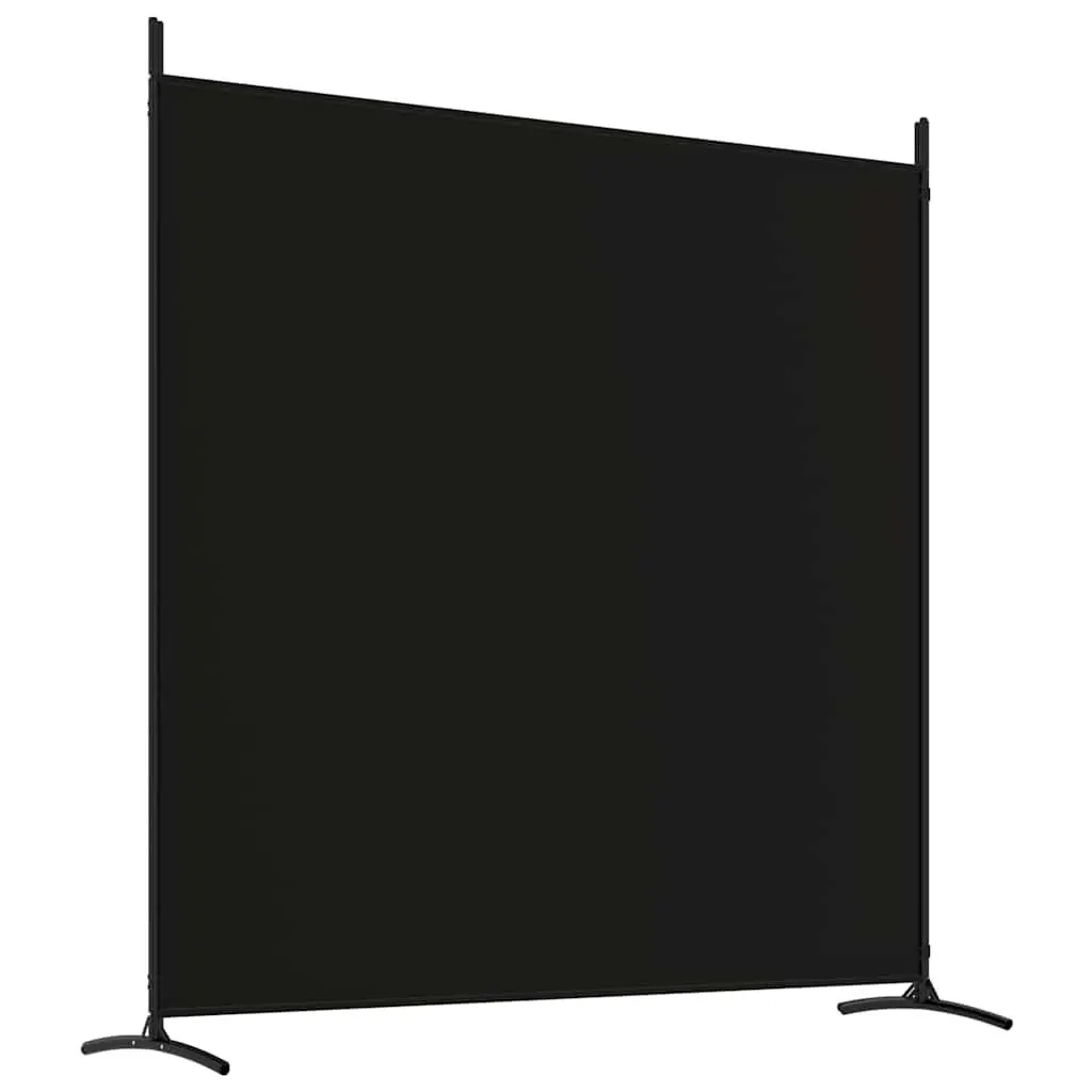 4-Panel Room Divider Folding Partition Screen Black 698x180 cm Fabric Privacy