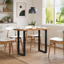 110x50x76cm Solid Wood Acacia Table with Iron Support