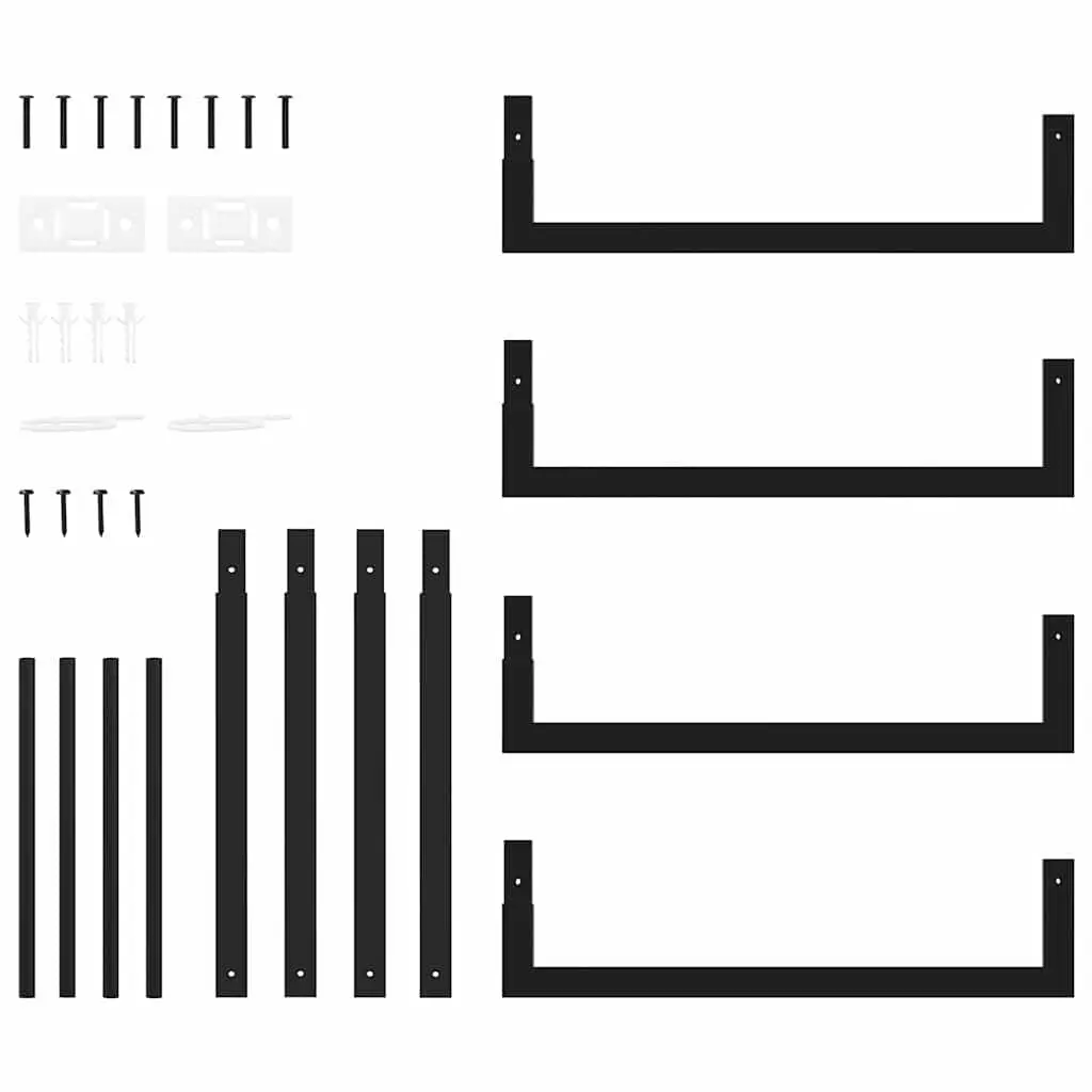 Firewood Rack Log Storage Holder Steel Black Fireplace Wood Stand Home Garden