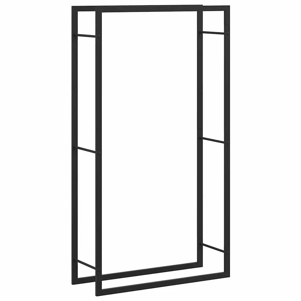 Firewood Rack Log Storage Holder Black Steel Fireplace Wood Stove Accessories