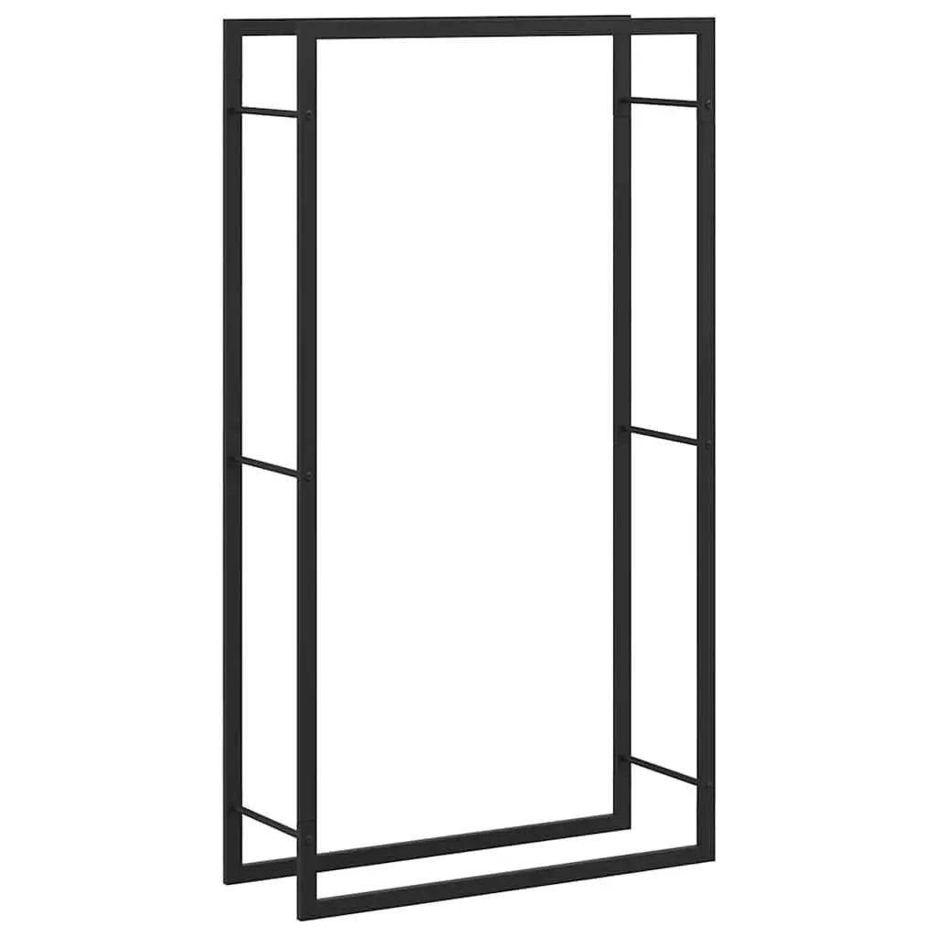 Firewood Rack Log Storage Holder Black Steel Fireplace Wood Stove Accessories