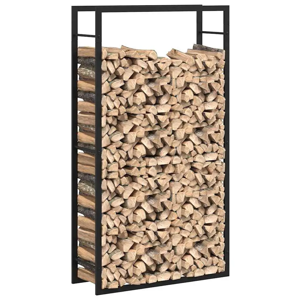 Firewood Rack Log Storage Holder Black Steel Fireplace Wood Stove Accessories