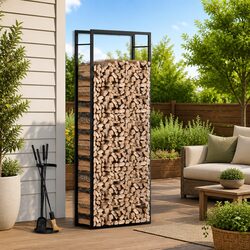 Firewood Rack Specifications: 80x28x222 cm Steel Holder