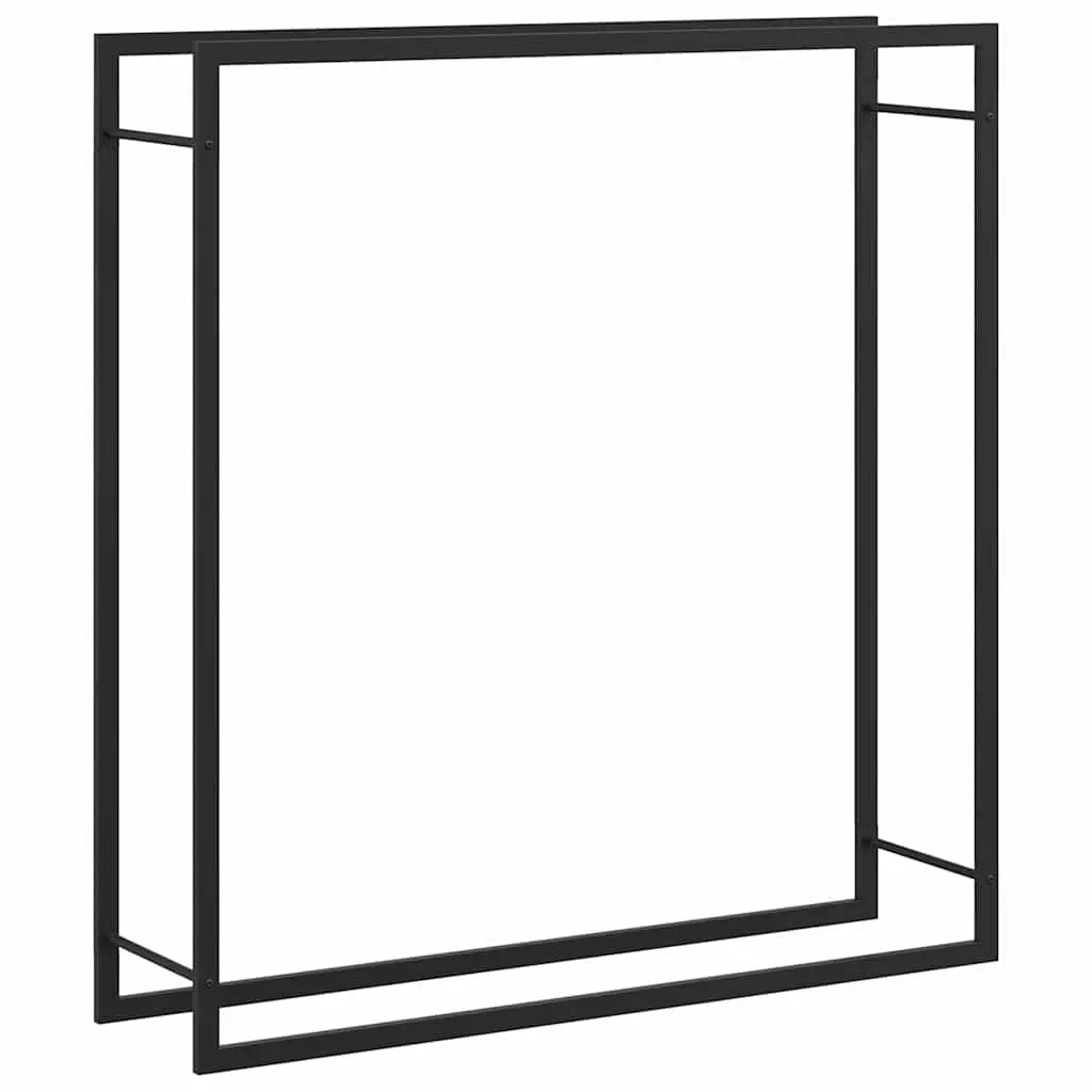 Firewood Rack Log Storage Holder Steel Black Outdoor Garden Fireplace Stand