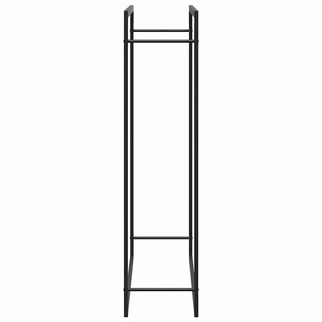 Firewood Rack Log Storage Holder Steel Black Outdoor Garden Fireplace Stand