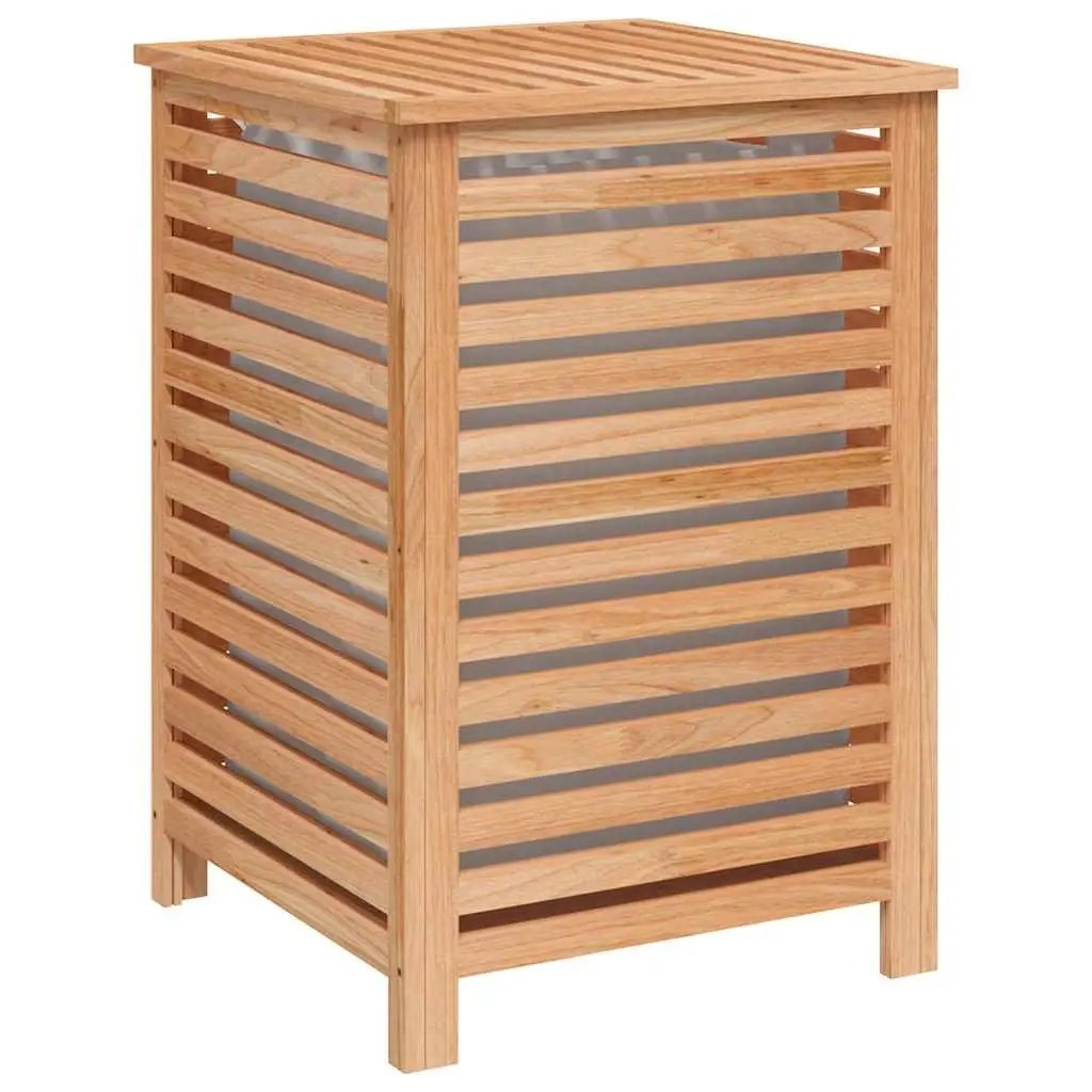Wooden Laundry Basket for Home 45x45x65 cm Brown Solid Wood with Removable Bag