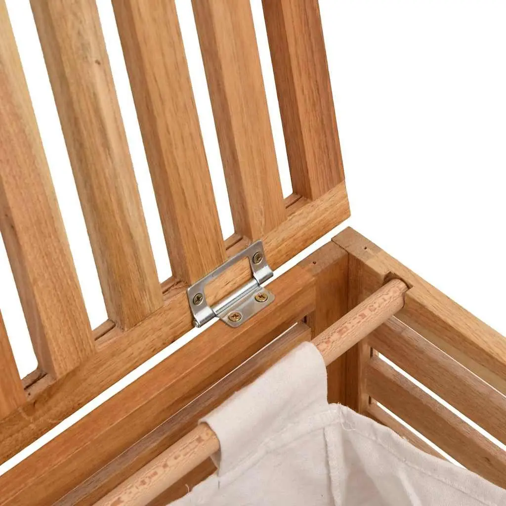 Wooden Laundry Basket for Home 45x45x65 cm Brown Solid Wood with Removable Bag
