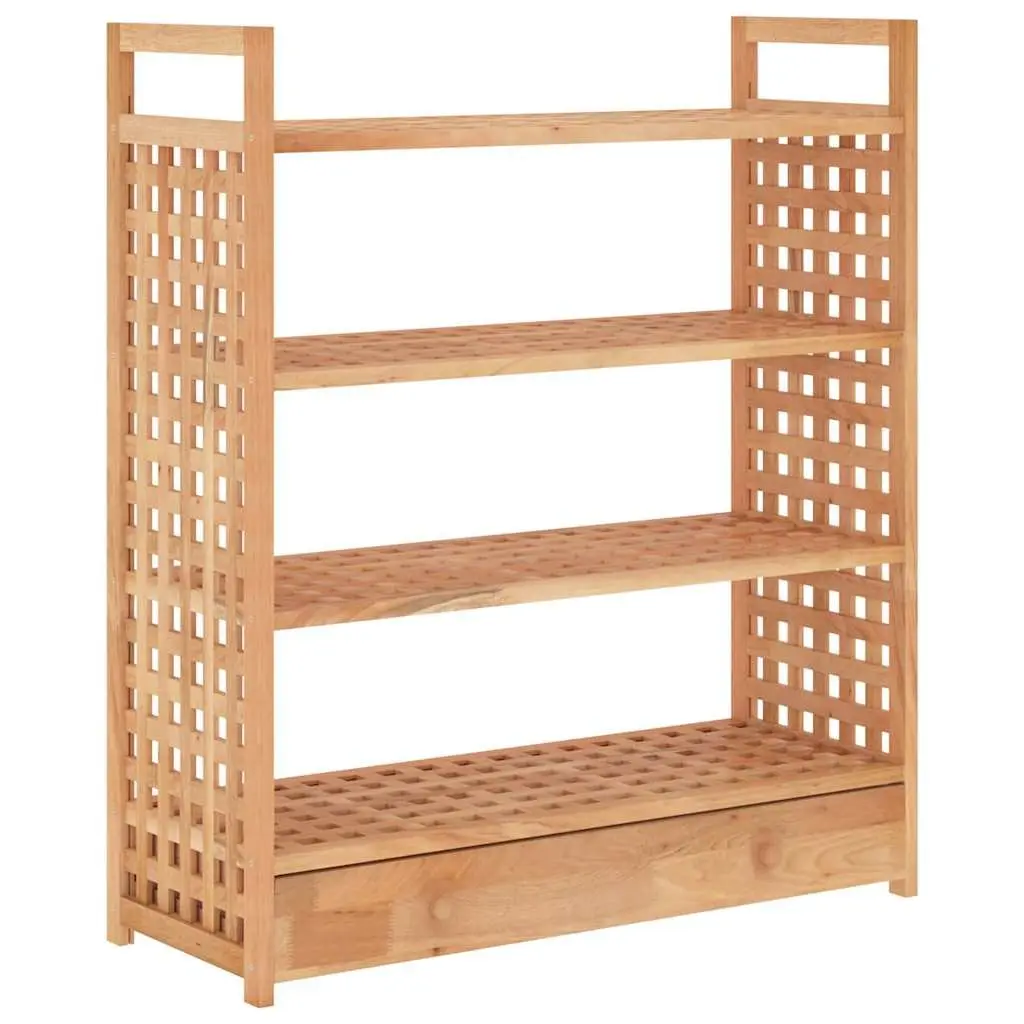 Wooden Shoe Rack with Drawer 70x27x81 cm Brown Storage Organiser 4 Shelf