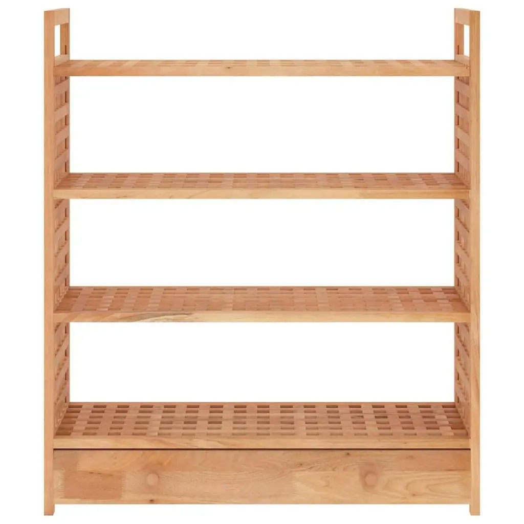 Wooden Shoe Rack with Drawer 70x27x81 cm Brown Storage Organiser 4 Shelf