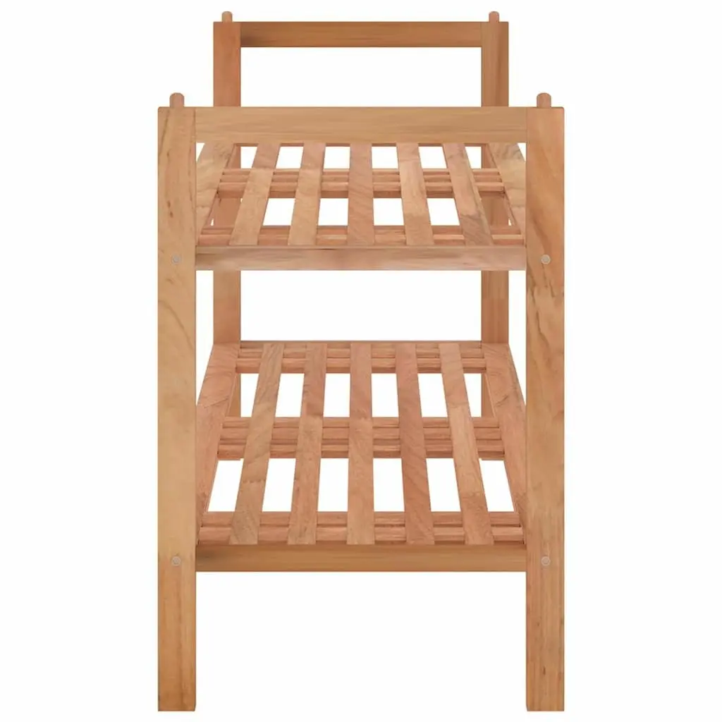 Shoe Rack for Home Organisation Solid Wood 2 Shelves Brown
