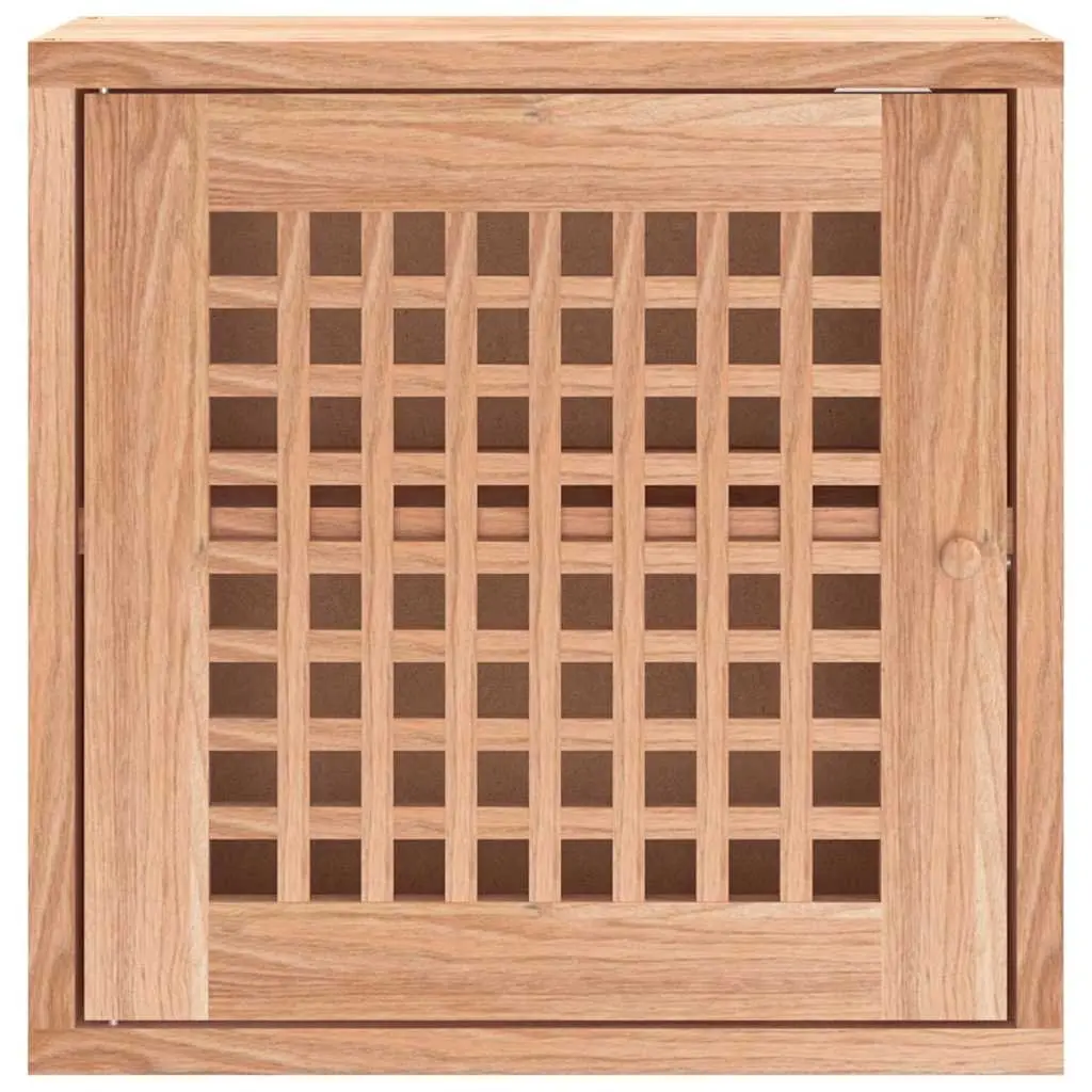 42x18x42cm Wall Cabinet in Solid Walnut with Two Compartments