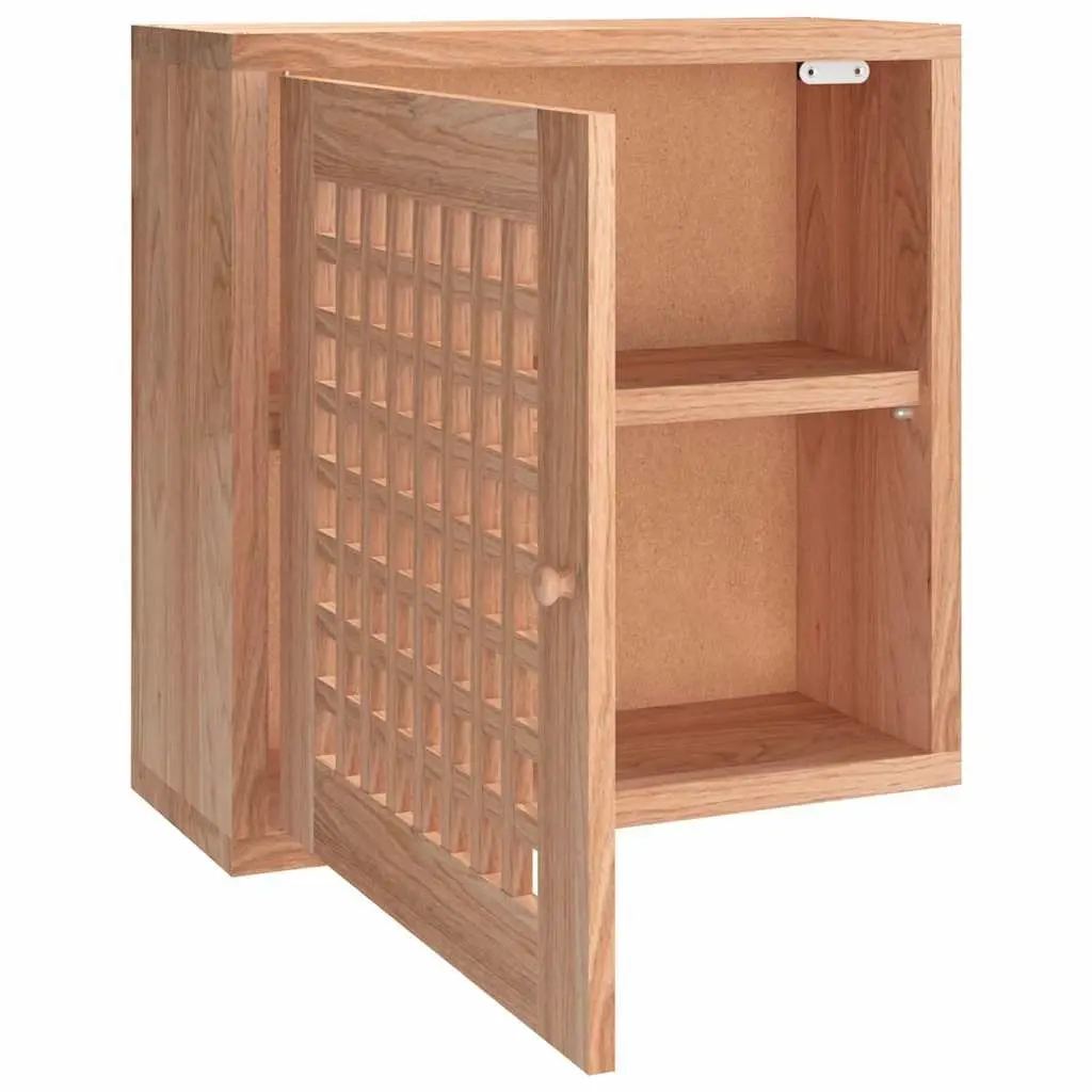 42x18x42cm Wall Cabinet in Solid Walnut with Two Compartments