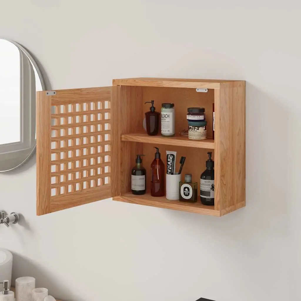 42x18x42cm Wall Cabinet in Solid Walnut with Two Compartments