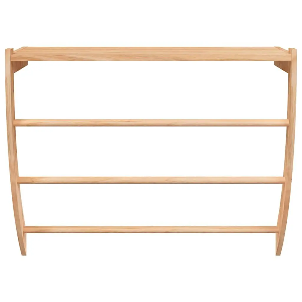 Towel Rack Solid Walnut Wood 60x25.5x49 cm Bathroom Towel Holder 3 Bars Shelf