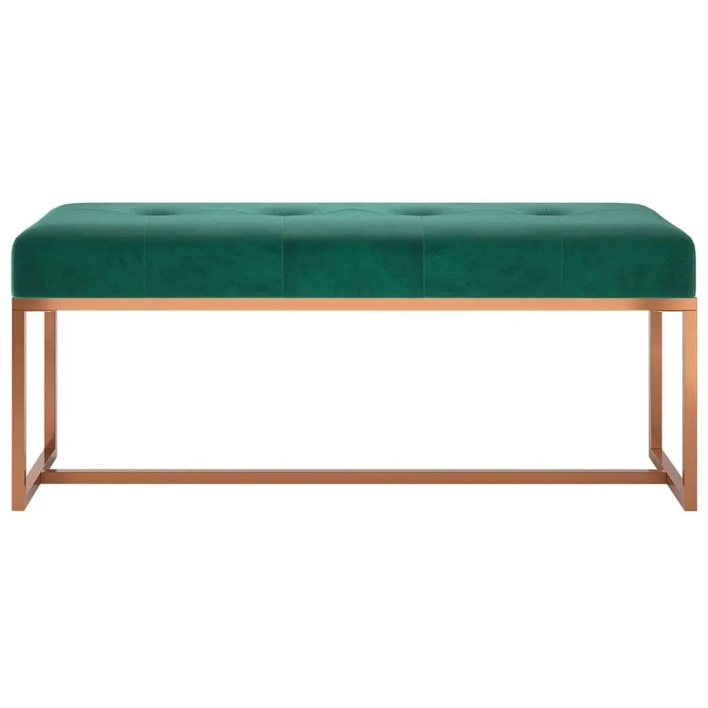 Storage Bench Living Room Bedroom Entryway Green Velvet Padded Seat