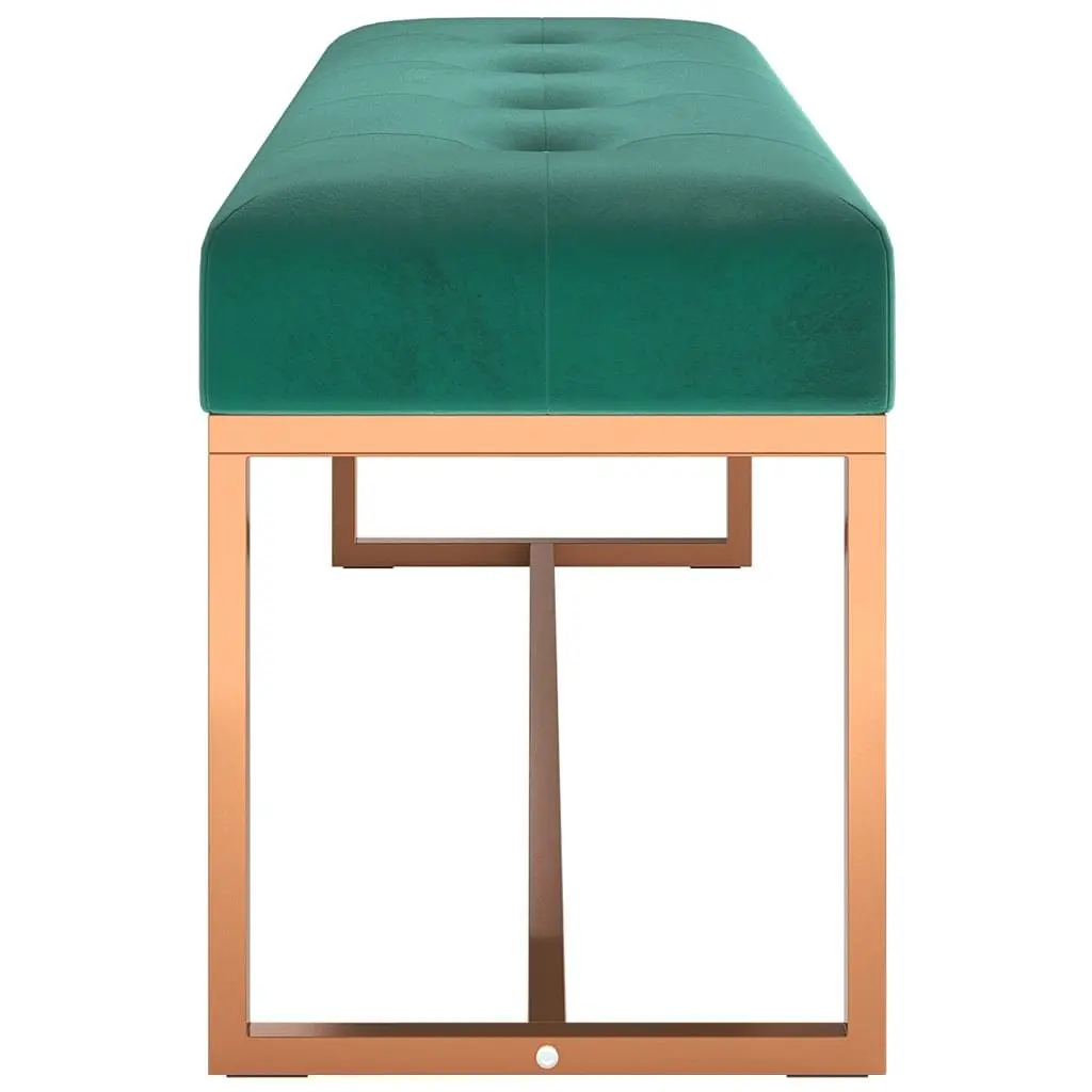 Storage Bench Living Room Bedroom Entryway Green Velvet Padded Seat