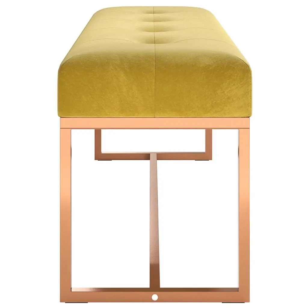 Velvet Bench for Living Room Entryway Yellow 110L x 36W x 45H cm