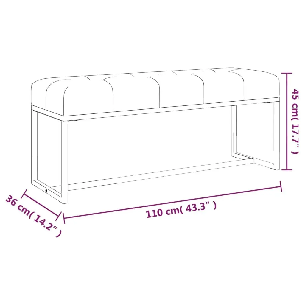 Velvet Bench for Living Room Entryway Yellow 110L x 36W x 45H cm