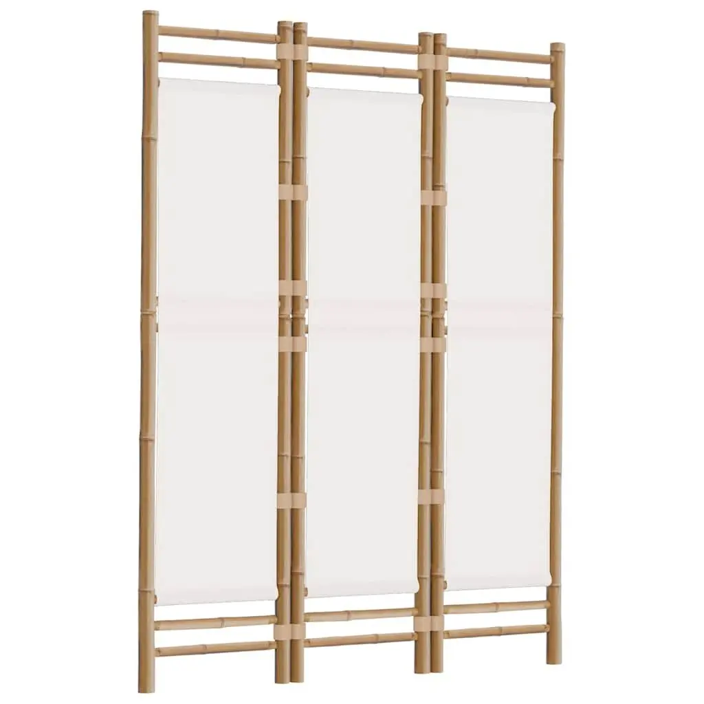 Room Divider Indoor 3-Panel Folding Bamboo Canvas Privacy Screen