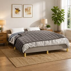 Grey Weighted Blanket 120x180 cm 9 kg with Dual-Sided Fabric