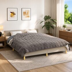 Grey Weighted Blanket 200x200 cm, 13 kg Soft Fabric