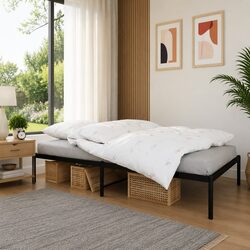 Black Steel Bed Frame - King Single 107x203cm Dimensions