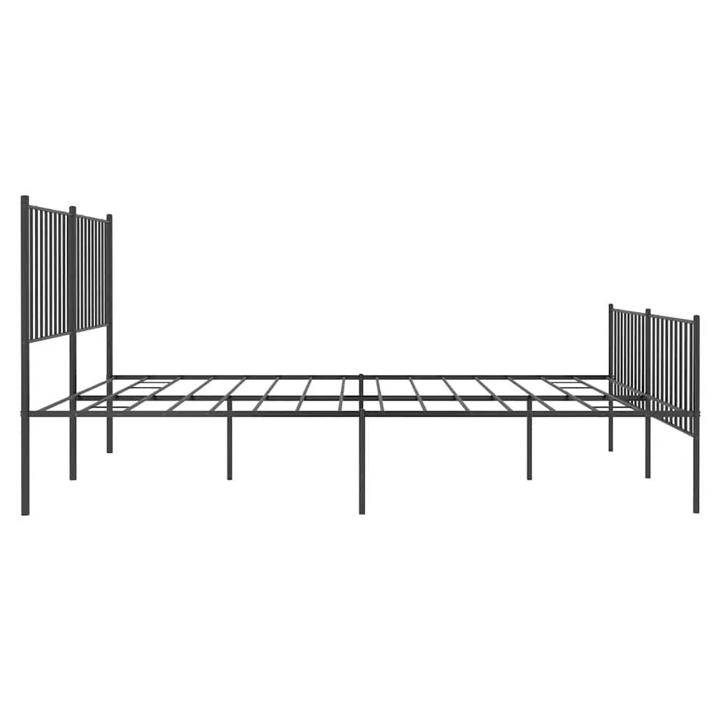 Metal Bed Frame for Bedroom 150x200 cm Black