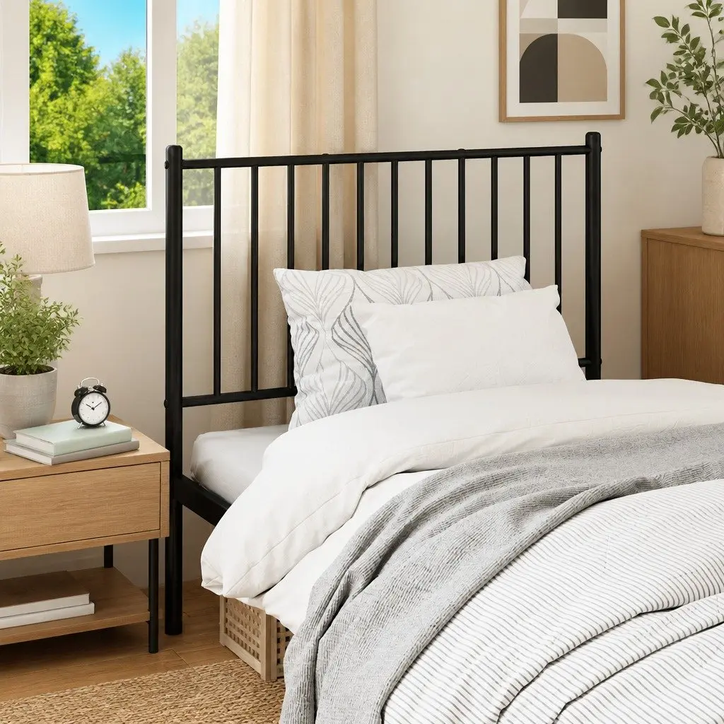 Metal Headboard Black 90cm Bedroom Furniture