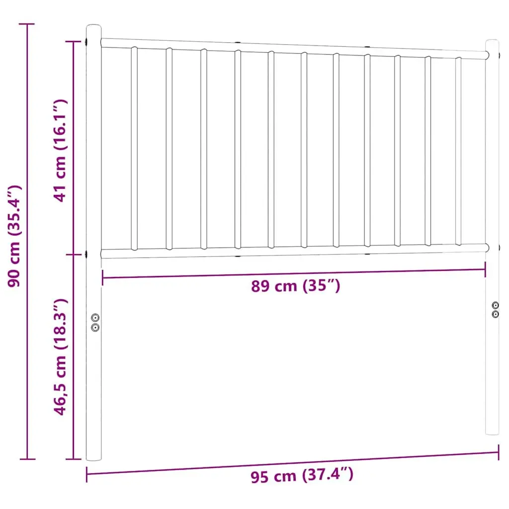 Metal Headboard Black 90cm Bedroom Furniture