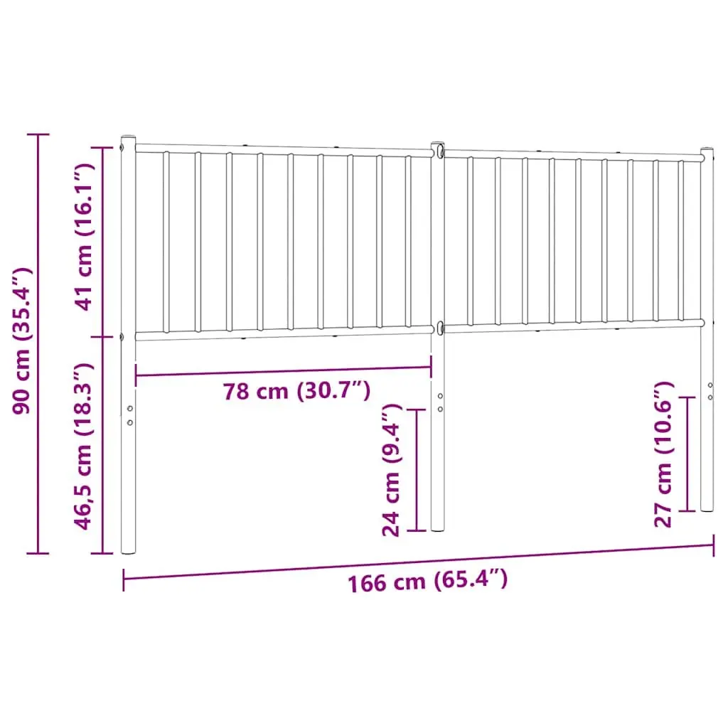 Metal Headboard Black 180cm Bedroom Furniture