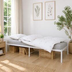 Specifications for Metal Bed Frame 90x190 cm White Steel