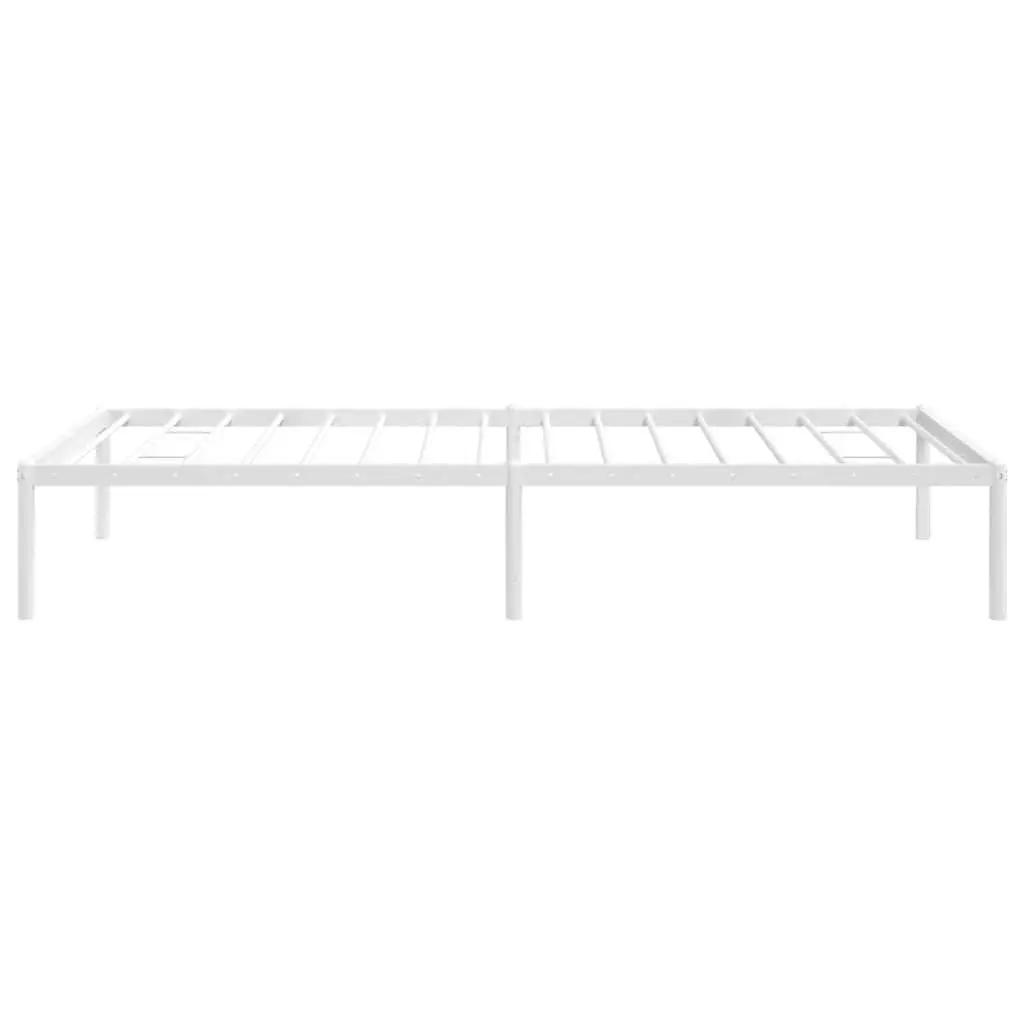Metal Bed Frame 90x190 cm White Steel