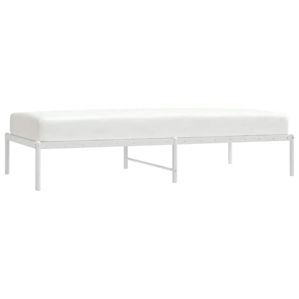 Metal Bed Frame 90x190 cm White Steel
