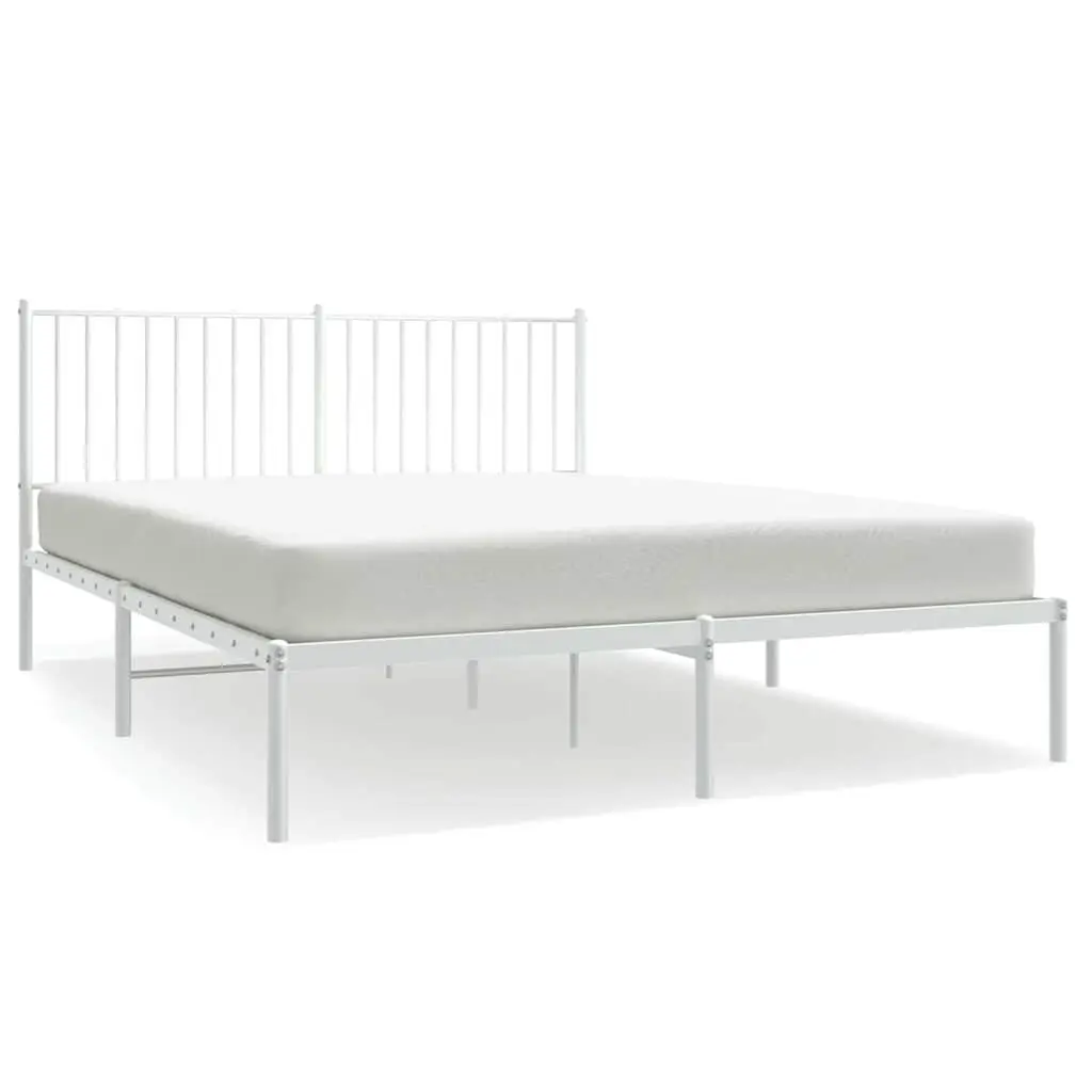 White Metal Bed Frame 150x200 cm