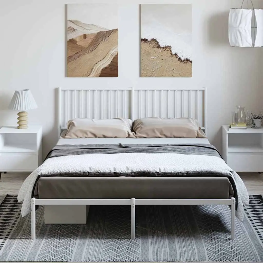 White Metal Bed Frame 150x200 cm