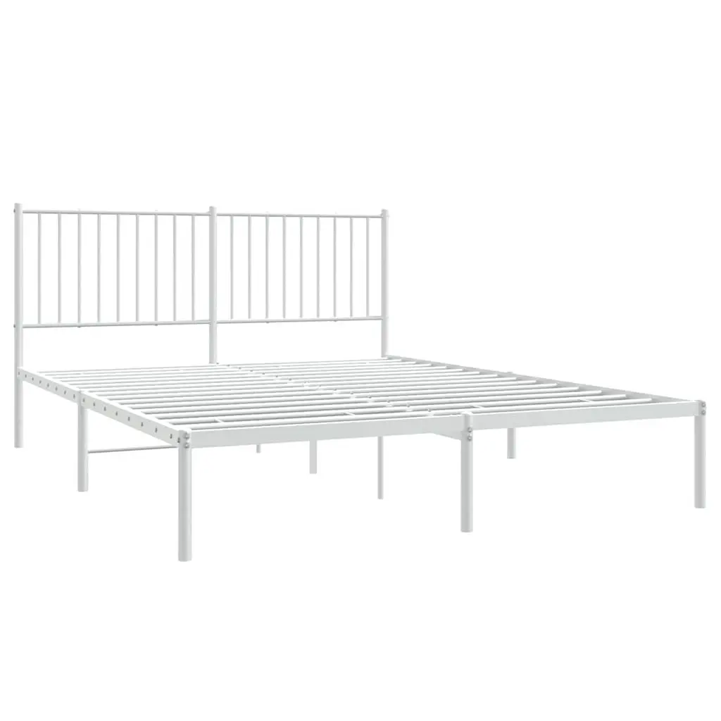 White Metal Bed Frame 150x200 cm