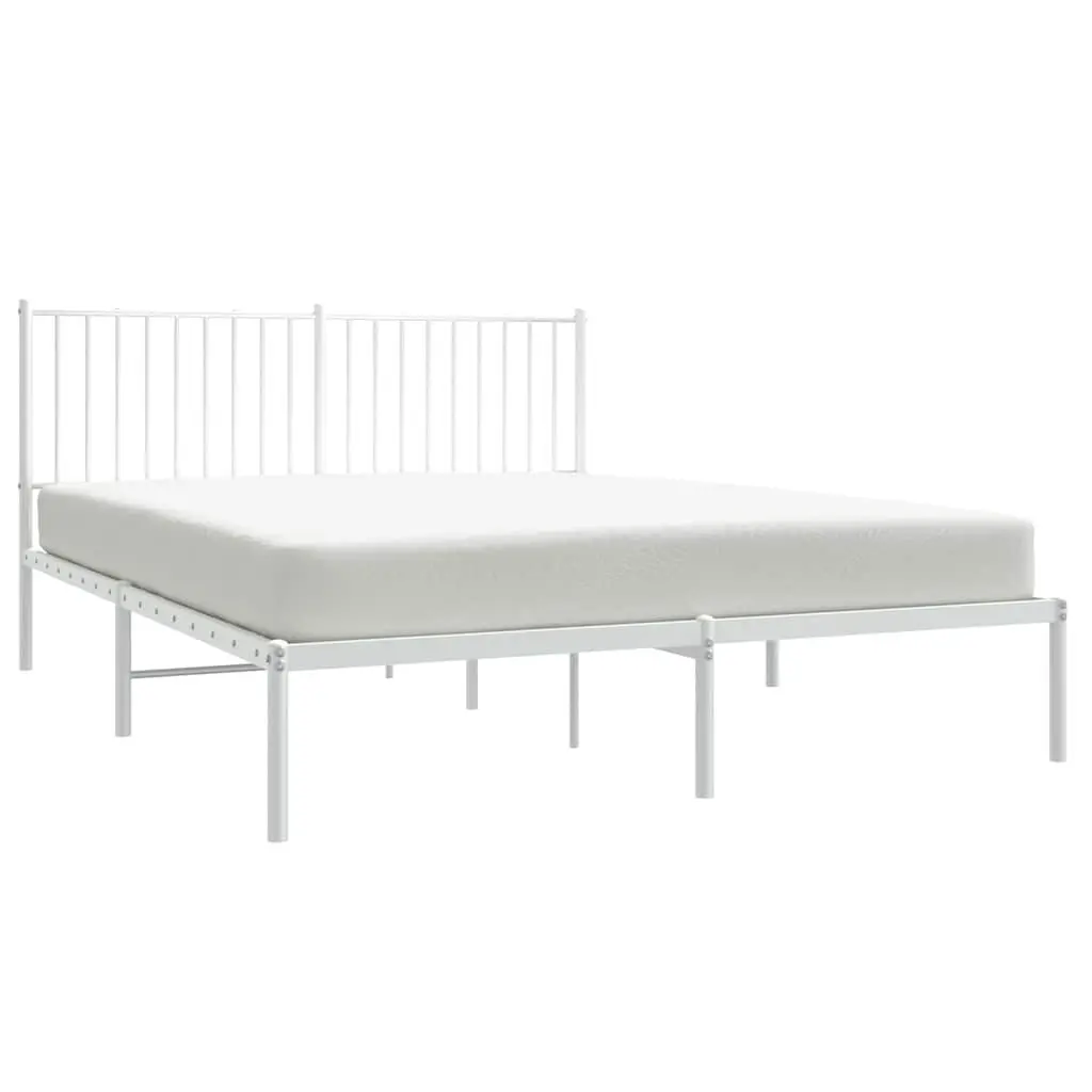 White Metal Bed Frame 150x200 cm