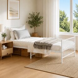 Specifications of Metal Bed Frame King Single 107x203 cm White