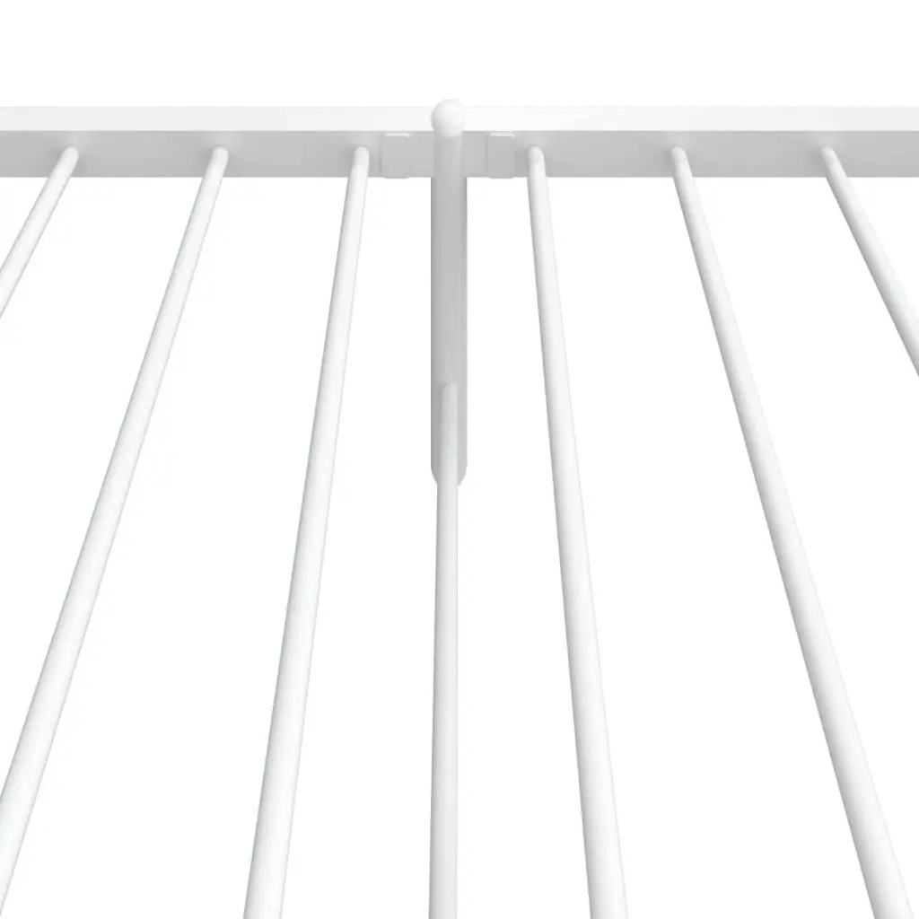 Metal Bed Frame King Single Bedroom 107x203 cm White Slatted Base